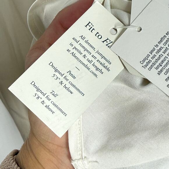 NEW Abercrombie & Fitch Maxi Dress Size Medium Petite White Plunge Cowl Back - Picture 11 of 16